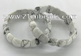 CGB3369 7.5 inches 10*15mm oval white howlite bracelets