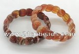 CGB3373 7.5 inches 10*15mm oval red line agate bracelets