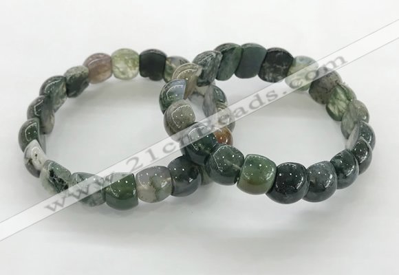 CGB3374 7.5 inches 10*15mm oval moss agate bracelets