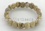 CGB3382 7.5 inches 10*15mm oval picture jasper bracelets