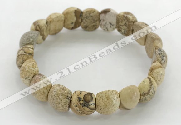 CGB3382 7.5 inches 10*15mm oval picture jasper bracelets