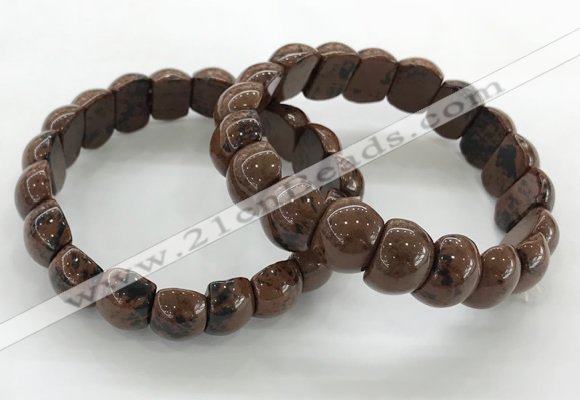 CGB3385 7.5 inches 10*15mm oval mahogany obsidian bracelets