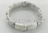 CGB3406 7.5 inches 15*21mm white howlite gemstone bracelets