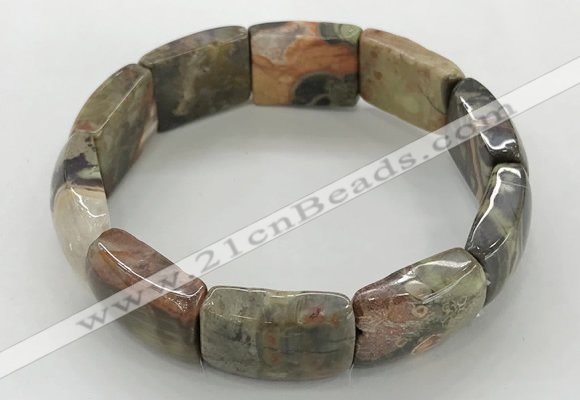 CGB3409 7.5 inches 15*21mm rainforest agate gemstone bracelets