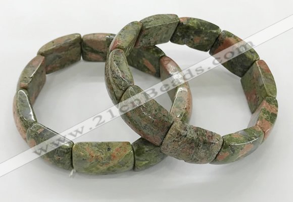 CGB3410 7.5 inches 15*21mm unakite gemstone bracelets