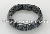 CGB3416 7.5 inches 15*21mm snowflake obsidian bracelets