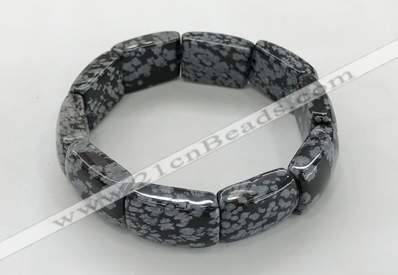CGB3416 7.5 inches 15*21mm snowflake obsidian bracelets