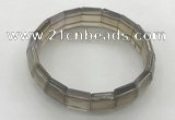 CGB3425 7.5 inches 12*15mm faceted rectangle grey agate bracelets