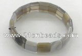 CGB3426 7.5 inches 12*15mm faceted rectangle agate bracelets