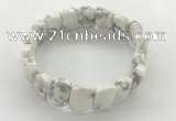 CGB3445 7.5 inches 10*15mm faceted marquise white howlite bracelets