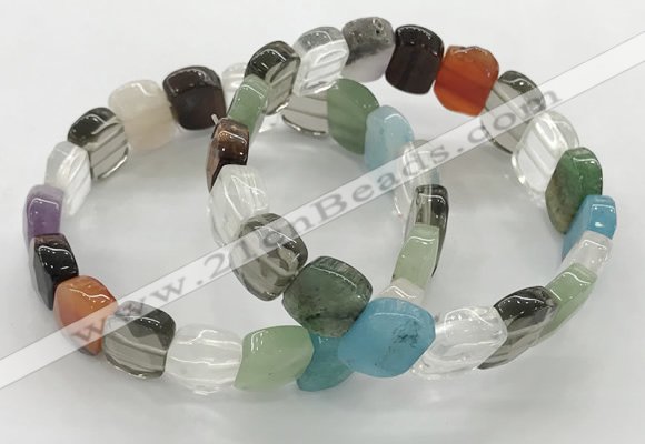 CGB3446 7.5 inches 10*15mm faceted marquise mixed gemstone bracelets