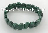 CGB3454 7.5 inches 10*15mm faceted marquise imitation malachite bracelets