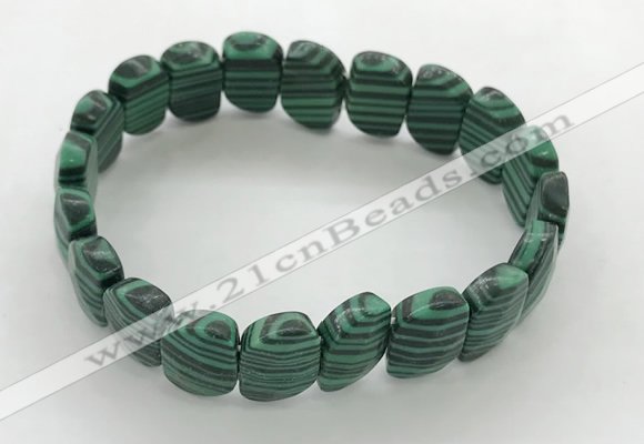 CGB3454 7.5 inches 10*15mm faceted marquise imitation malachite bracelets