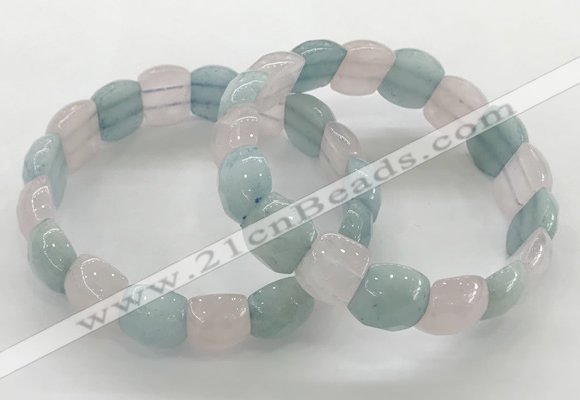 CGB3462 7.5 inches 10*14mm faceted oval mixed gemstone bracelets