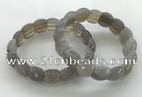 CGB3465 7.5 inches 10*14mm faceted oval grey agate bracelets