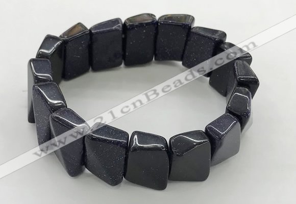 CGB3471 7.5 inches 12*17mm trapezoid blue goldstone bracelets