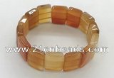 CGB3480 7.5 inches 15*20mm faceted rectangle red agate bracelets