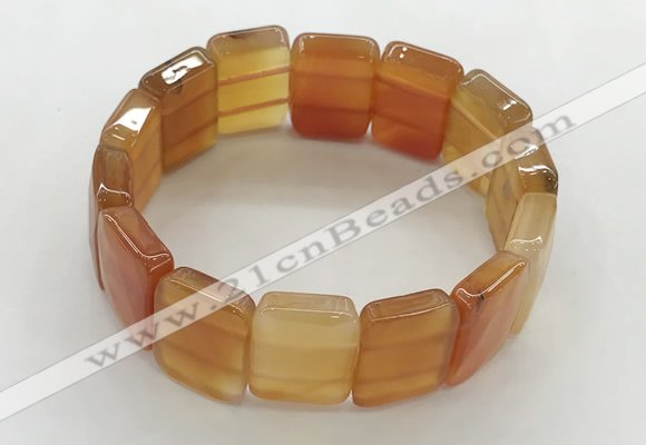 CGB3480 7.5 inches 15*20mm faceted rectangle red agate bracelets