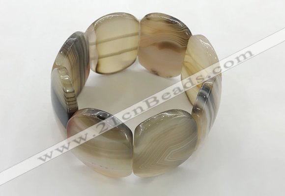 CGB3490 7.5 inches 30*40mm oval agate gemstone bracelets