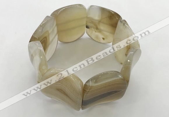 CGB3500 7.5 inches 30*40mm oval agate bracelets wholesale