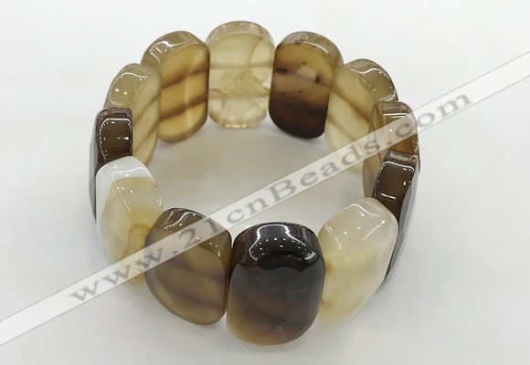 CGB3511 7.5 inches 18*30mm faceted oval agate bracelets