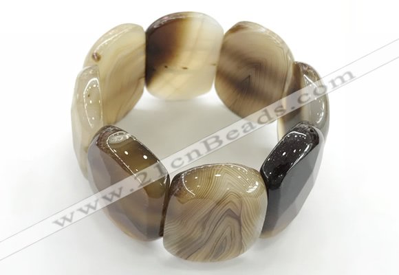 CGB3520 7.5 inches 28*40mm faceted oval agate bracelets