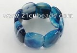 CGB3521 7.5 inches 28*40mm faceted oval agate bracelets