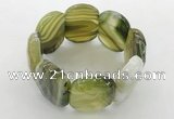 CGB3522 7.5 inches 28*40mm faceted oval agate bracelets