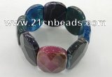 CGB3523 7.5 inches 28*40mm faceted oval agate bracelets