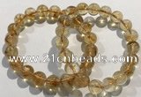 CGB4025 7.5 inches 10mm round citrine beaded bracelets wholesale