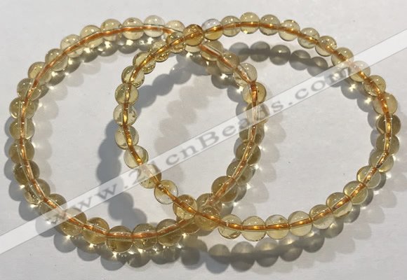 CGB4027 7.5 inches 6mm round citrine beaded bracelets wholesale