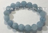 CGB4038 7.5 inches 11mm faceted round aquamarine beaded bracelets