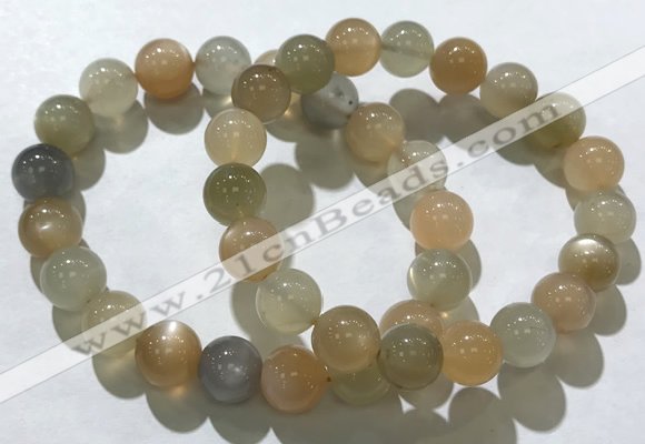 CGB4059 7.5 inches 10mm round moonstone beaded bracelets