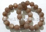 CGB4063 7.5 inches 14mm round sunstone beaded bracelets