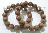 CGB4068 7.5 inches 13mm round sunstone beaded bracelets