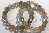 CGB4079 7.5 inches 10mm round golden rutilated quartz beaded bracelets