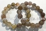 CGB4082 7.5 inches 13mm round golden rutilated quartz beaded bracelets