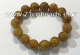 CGB4086 7.5 inches 13mm round golden rutilated quartz beaded bracelets