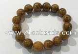 CGB4087 7.5 inches 14mm round golden rutilated quartz beaded bracelets