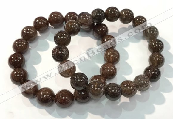 CGB4097 7.5 inches 12mm round rutilated quartz beaded bracelets