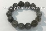 CGB4108 7.5 inches 16mm round rutilated quartz beaded bracelets