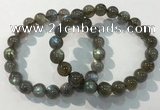 CGB4112 7.5 inches 9mm round labradorite beaded bracelets