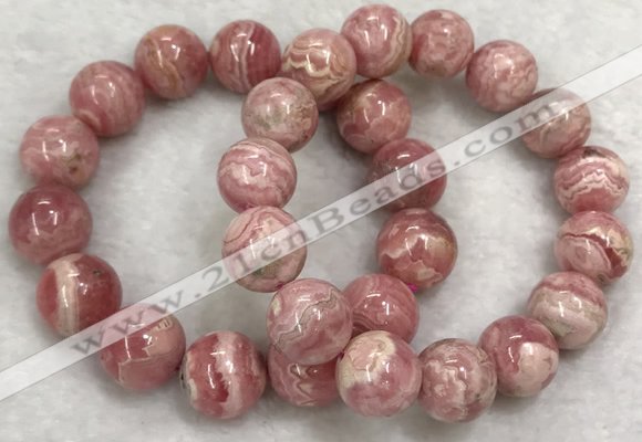 CGB4120 7.5 inches 13.5mm - 14.5mm round rhodochrosite beaded bracelets