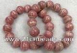 CGB4126 7.5 inches 13mm - 14mm round rhodochrosite beaded bracelets