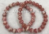 CGB4129 7.5 inches 8.5mm - 9mm round rhodochrosite beaded bracelets