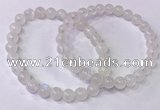 CGB4500 7.5 inches 7mm - 8mm round white moonstone beaded bracelets