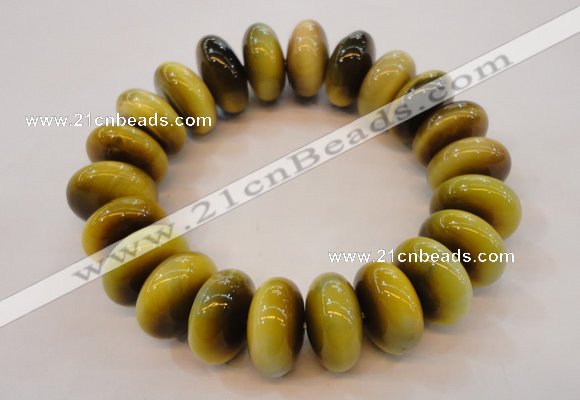 CGB451 8.5 inches 10*19mm rondelle yellow tiger eye gemstone bracelet wholesale