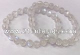 CGB4512 7.5 inches 8mm round white moonstone beaded bracelets