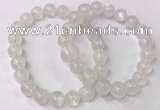 CGB4513 7.5 inches 10mm round white moonstone beaded bracelets