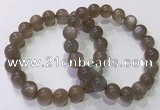 CGB4525 7.5 inches 10mm round grey moonstone beaded bracelets